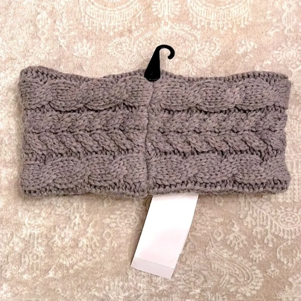 Brand New Timberland Cable Knit Gray Fleece Lined Earband Headband